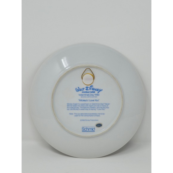 Vintage Disney Mickey & Minnie Valentine's Day 1980 Plate – Schmid Japan Limited - Picture 3 of 4